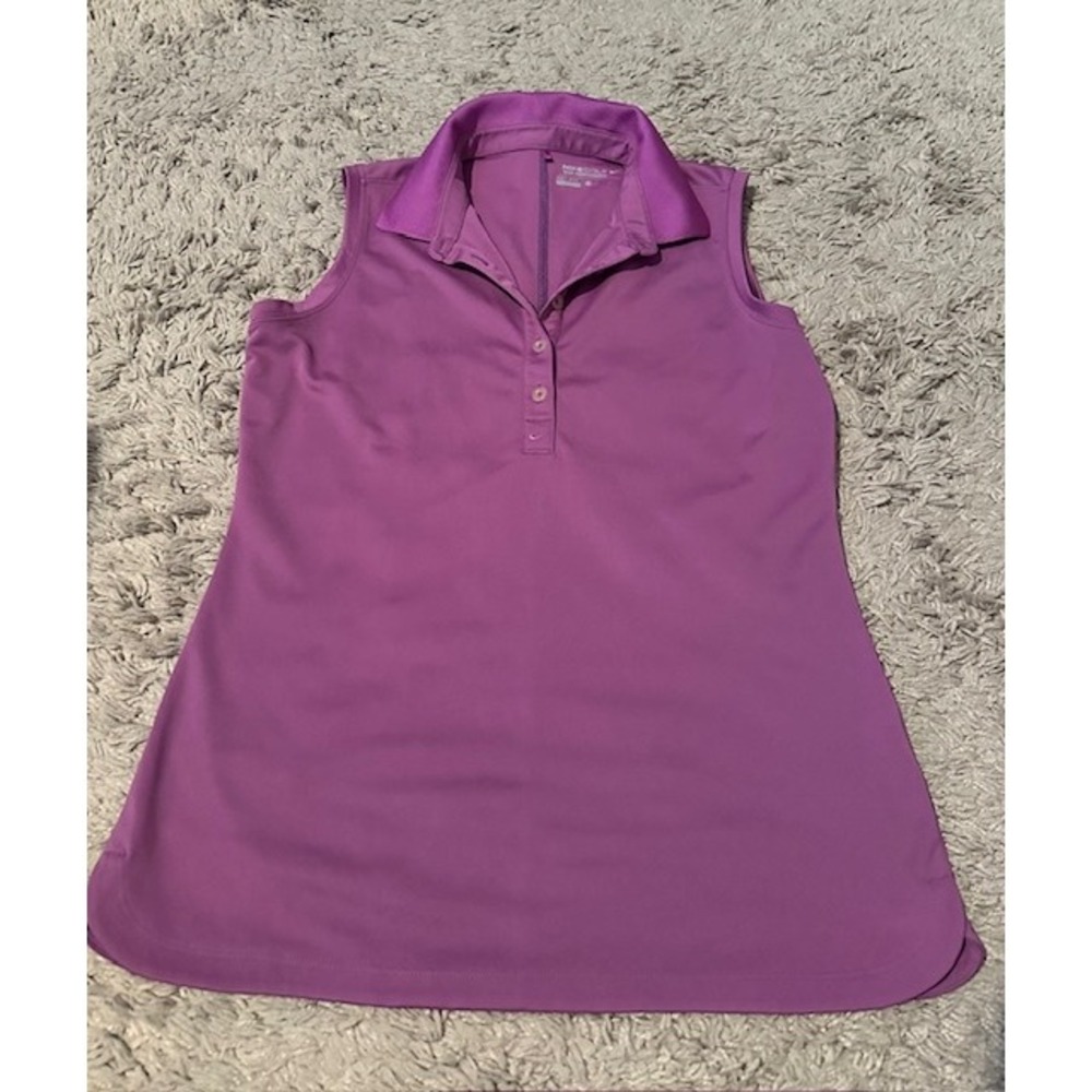 Nike Golf Tour Performance Dri-Fit Sleeveless Polo Purple Women's Medium‎
